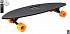Скейтборд пластиковый Y-Scoo Longboard Shark 409-B с ручкой и сумкой, черно-оранжевый  - миниатюра №1
